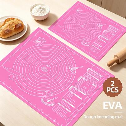 2pcs Baking Mats, EVA Kneading Mats, 30*40cm/46*60cm, Non-Stick Dough Rolling Mats, Easy To Clean, Suitable For Home Kitchen Baking Cookies Cakes Pizza Bread Making, Holiday Baking Back To School Halloween Christmas (Rolled)