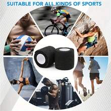 30/15 Pcs Elastic Self-Adhesive Sports Bandage - For Finger, Ankle, Wrist, Waist, Knee, And Elbow Protection (No Box) Compact - Multicolor - View 6