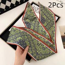 2/3Pcs Vintage Floral Paisley Pattern Women's Multi-Functional Scarf, Belt, Headband, Soft Double-Layered Material, Fashion Accessory For Women, Daily Wear, Holiday Party, Suitable For Spring, Summer, Autumn - Multicolor - View 17