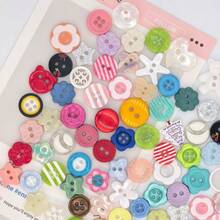 33/44/55/66/77/88/99Pcs Mixed Style Colorful Decorative Buttons Random Colors, Heart Flower Star Shape Resin Buttons, DIY Crafts Multi-Shape Sewing Buttons, Scrapbooking, Card Making, Handmade Jewelry, Clothing Decoration Accessories - Multicolor - View 6