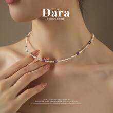 DARA S925 Sterling Silver Freshwater Pearl Necklace, 3-4mm White Near-Round High-Luster Pearls, Luxury Gift Box For Women - Multicolor - View 3