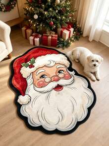 1 buah Karpet Dekoratif Motif Kepala Santa Claus, Karpet Ruang Tamu, Karpet Mewah Samping Tempat Tidur, Karpet Musim Gugur/Musim Dingin, Karpet Tebal, Karpet Ruang Tamu Besar, Karpet Kamar Tidur, Dekorasi Rumah Ruang Tamu, Karpet Luar Ruangan, Karpet yang Dapat Dicuci - MultiWarna - View 4