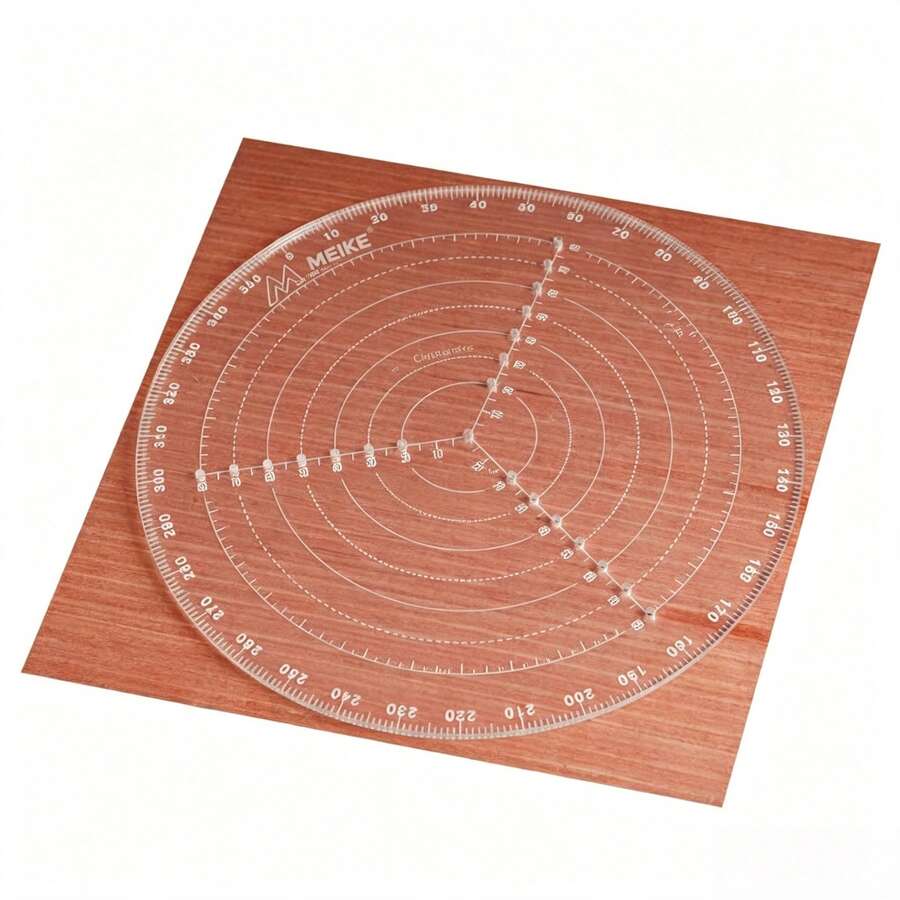 Clear Acrylic Round Center Finder Lathe Work Compass For Wood Turning, Measuring, And Design - 200mm/7.87in - A - View 1