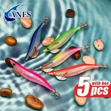 ANFS 5pcs Set Umpan Udang EGI Horizontal Jig Cumi-cumi untuk Memancing di Laut, Gurita, Sotong, dan Ikan Laut Lainnya - MultiWarna - View 6