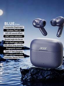 Acer OHR636 In-Ear Wireless Bluetooth Earbuds - 28dB Active Noise Cancellation, ENC 4-Mic Call Noise Reduction, Bluetooth 5.4 Spatial Surround Sound, 20h+ Battery Life, Comfortable Fit, Suitable For Commuting And Travel, Compatible With Android/IOS Systems - View 15