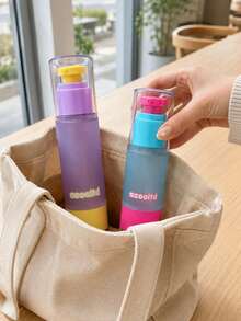 Dopamine Color Refillable Pump Bottle, Cute Colorblock Travel Cosmetic Dispenser With Protective Cap, Portable Lotion, Shampoo & Hand Sanitizer Container For Gym, Office & Daily Use, Spray Bottle, Mini Perfume, Travel Bottles - Multicolor - View 7