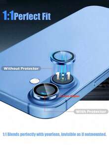 Navigator 9片裝藍色CD圖案鏡頭保護膜，相容 16/15/14/13/12/11/17/17 Air/17 Pro/17 Pro Max全系列，全鏡頭蓋保護，高清晰透明 - 藍色 - 查看 5