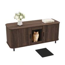 Cat Tree With Cat Mat, Cat Furniture, Pet Cabinet With Rattan Drawer, Pet Sideboard/TV Stand, No Cat Box, White, 120x50x65 - Double Door, 140*50*60cm - View 10