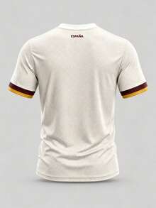 Spanish Style Men's Football Sports Jersey, Round Neck Lightweight Soft Athletic Top, Suitable For Matches, Training, Daily Wear, Gifts, World Cup Autumn Edition - Champagne - View 3