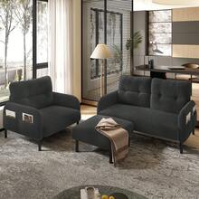 Corduroy Ottoman - Comfortable And Stylish Footstool - 灰色 - 查看 7