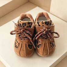Unisex Kids' Vintage German Training Shoes, New Style Children's Shoes, Fashionable Versatile Leopard Print Soft Sole Non-Slip Shoes - Brown - View 3