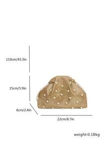 Fashionable Elegant Solid Color Clasp Mini Crossbody Bag Phone Bag - Gold - View 3