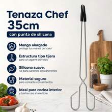 35cm Scissor-Style Kitchen Tongs Stainless Steel With Black Silicone Tips For BBQ And Grilling, Secure Food Grip Tool - 支付 - 查看 1