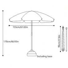 Outdoor Parasol, Stand And Base - Green - View 3