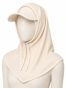 CONFLASS Women's Ribbed Loose Turban Hat With Brim, Elastic Lightweight Muslim Hijab Inner Cap, Solid Color Sun Protection Student Headwear - Multicolor - View 17