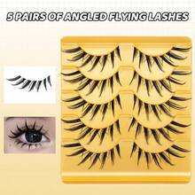 5 Pairs Cartoon Style 3D False Eyelashes, Flared Natural Realistic Defined Full Upper Lashes - B81 - View 5