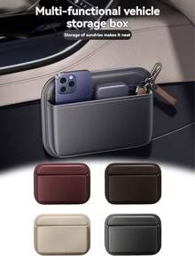 Car Storage Bag Adhesive Back Driver/Passenger Center Console Storage Box Multi-Function Seat Gap Organizer Box Car Interior Storage Organizer Box Car Accessories - Multicolor - View 2