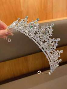 1pc Fashion Crown Headband Hair Accessory Suitable For Performance And Birthday - Silver - View 2