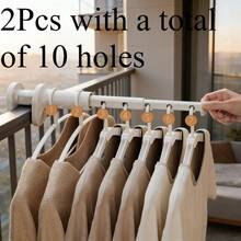1/2pcs Travel Thickened Extended Folding Clothes Hanger, Portable, Suitable For Business Travel, Outdoor Retractable Clothes Hanger, Multi-Functional Set, Easy To Install And Carry, Drying Rack - Multicolor - View 6