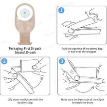 2PCS Bolsas Desechables para Ostomía Pulsovital | 30 Unidades | Ajuste Universal 15-76Mm | Bolsas para el Cuidado de Estoma y Colostomía | Discreto y Se guro para Uso Diario - 60 unidades - Ver 10