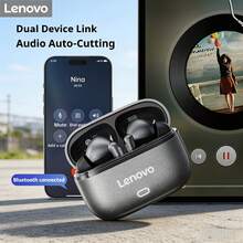 Lenovo EA269 Earbud Nirkabel Bluetooth 5.4, Peredam Kebisingan Panggilan, Tahan Keringat IPX5, Latensi Audio Mode Gaming yang Dioptimalkan, Kontrol Sentuh, Cocok untuk Olahraga dan Gaming Sehari-hari - View 3