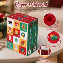 5-Piece/10 Piece Christmas Blank Countdown Calendar Box, Christmas Countdown Set, Christmas Party Decoration - Multicolor - View 1