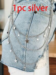 Punk Style Fashion Waist Chain Featuring Anti-Tangle Design Sleek Double-Layer Metal Chain For Men Women Versatile Hip Hop Star Pendant Chain Belt For Streetwear Back To School Wedding Daily Party Gift Dancer Essential Accessory - Multicolor - View 13