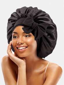 1pc Women's Satin Ribbon Sleep Cap Adjustable Tie Headscarf Beauty Hair Care Bonnet Suitable For Daily Use - Multicolor - View 10