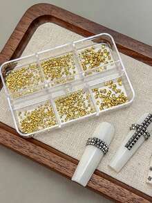 1box Silver Alloy Square Rivet Y2K Nail Charms Gun Black Golden Punk Spike Studs Nail Nail Parts Square Cone Rivets 3D Decoration - Multicolor - View 12