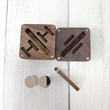1 Set Of Personalized Metal Cufflink, Tie Clip And Walnut Wood Storage Box, Custom Wedding Accessories For Men, Groomsmen Gifts, Gifts For Fathers - Multicolor - View 8