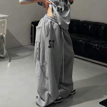 Women'S Casual Jeans With Camouflage Print, Featuring An Elastic Waist And Straight Cropped Design,Fall Pants Pants,Pants Pajama Pants Summer Pants - 灰色 - 查看 11