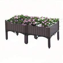 1-Tier/2-Tier/4-Tier Square Plastic Planter Box For Home Balcony, Raised Garden Bed Nursery Pot, Vegetable Planting Box, Tall Legs, Extra Large & Thick, Outdoor Garden Flower And Vegetable Planter - A - View 15