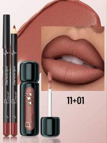 Pudaier 3-Piece Lip Liner And Lip Gloss Set - Matte Lip Liner And Lip Gloss Set, Smooth Application, Precise Lip Contouring, Create Full And Stunning Makeup Look, Perfect Makeup Essential For All Occasions, Ideal Gift For Women - 3PCS SET - View 5