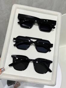 3 Pairs Men's Fashion Frame Sunglasses, Perfect Blend Of Modern Style And Vintage Charm, Suitable For Vacation, Party, Daily Life, Fits All Face Shapes - Multicolor - View 3