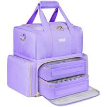 Nail Polish Organizer Holds 80+ Bottles, Nail Polish Carrying Case With 2 Removable Bags, Nail Organizers And Storage For Nail Tech, Portable Nail Supplies Holder, Mother Day Gift For Women Grils - Purple - View 3