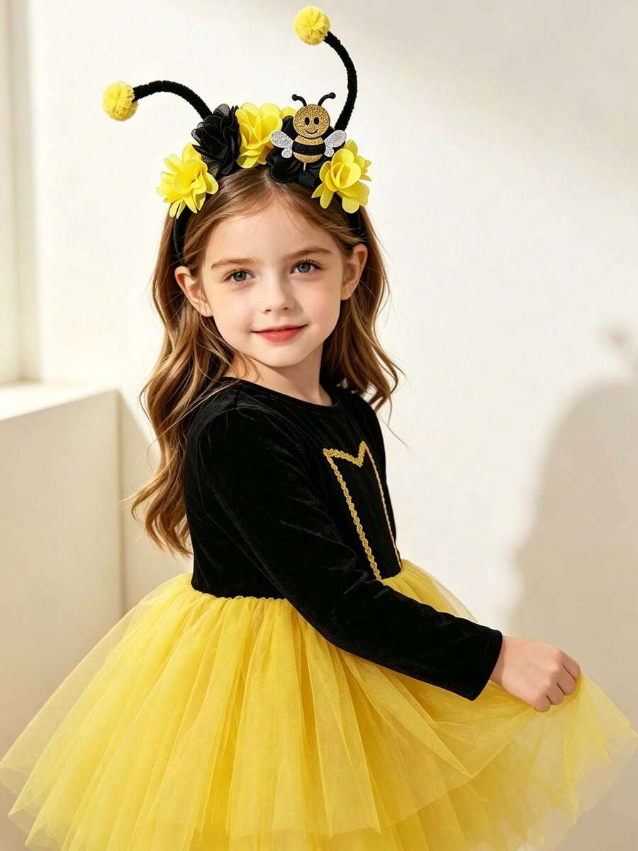 Children's Ladybug Bee Flower Headband Ponytail Antenna Hair Accessory Cartoon Animal Headband Butterfly - Multicolor - View 1
