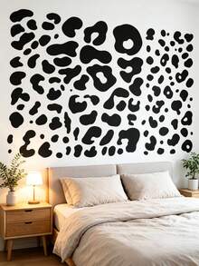 1/5/12/20pcs Black Leopard Print Spotted Wall Stickers, Self-Adhesive Removable PVC Decals For Bedroom, Cabinet Doors, Refrigerator, DIY Decoration - Multicolor - View 1