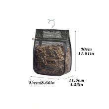 1pc Outdoor Mesh Laundry Bag, Large Opening Zipper Hanging Storage Bag, Large Capacity Laundry Organizer Bag With Hook, Portable Clothes Clip Mesh Bag, Multi-Functional Home & Outdoor Hanging Storage Organizer - Multicolor - View 3