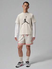 Jordan Kaos Rajut Lengan Pendek Tanpa Kerah Pria AS DF SPT ESS SS TOP DD TIQ7267-104 - Krem - View 4