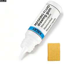 KALAY 60ml Blue/White Watercolor Masking Fluid, Liquid Masking For Watercolor Painting With Silicone Pen And Brush, Quick Dry Peelable Art Tool For Painting, Modeling, - Concealer - View 15