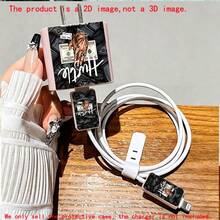 4pcs 2D Graphic Design Dollar, Gesture & Hustle Text Pattern Phone Charger Protector Set Pink Charger Protector + Cable Protector + Storage Rope (Protector Only, Charger Not Included), Suitable For IPhone 20W/18W Charger - Multicolor - View 1