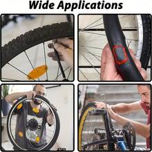 1 Set Heavy Duty Universal Bicycle Tire Repair Tool Kit, Glue-Free Self-Adhesive Patches, Metal File, Portable Storage Box, Suitable For Mountain Bikes, Road Bikes, Commuter Bicycles, Motorcycles - Multicolor - View 5