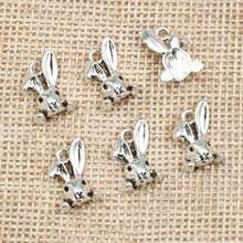 20 piezas Colgante de Cabeza de Conejo de 14x10mm Accesorios para Hacer Joyas DIY, Adecuado para Pulseras y Collares - Conejo - Ver 4