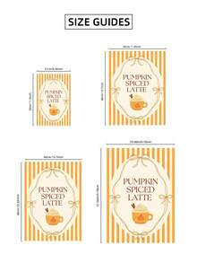 1pc Frameless Pumpkin Spice Latte Fall Wall Art Poster Dorm Gift - Multi-color - View 10