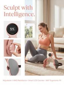 D&M Entrenador inteligente para el suelo pélvico, equipado con un contador digital ajustable de 360°, dispositivo diseñado específicamente para fortalecer las piernas y los glúteos, ideal para la recuperación posparto y ejercicios en casa. - Rosa - Ver 6