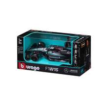 Burago Escala 1:43 2024 Mercedes-AMG Petronas F1 W15 Modelo de Coche de Carreras de Equipo, Piloto #63 George Russell, Caja con Ventana, 12.5cm, Negro & Plata (18-38208R) - F1 W15 #63 - Ver 7