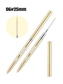 Set Kuas Nail Liner Matte untuk Desain Nail Art, Pena Gambar Pita Garis Detail Halus Panjang Profesional, Alat Manikur DIY - MultiWarna - View 13