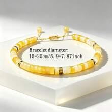 Yellow Topaz Adjustable Bracelet, Wealth & Abundance Crystal Bracelet, Bohemian Versatile Unisex Jewelry Gift - Multicolor - View 2