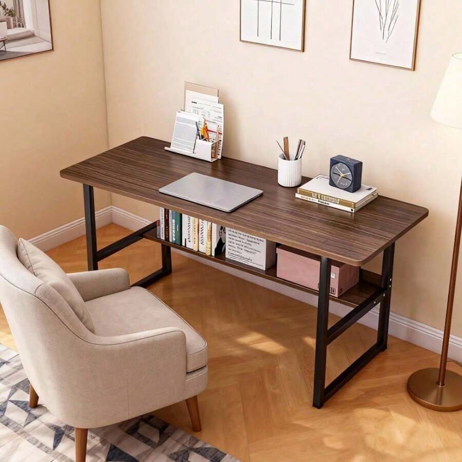 Computer Desk, Office Desk, 80*40*72 Cm, Modern Style, For Study, Bedroom, Living Room, Wood/Rustic Brown - Brown - View 1