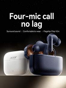 Acer OHR636 In-Ear Wireless Bluetooth Earbuds, Bluetooth 5.4, Dual Noise-Canceling Silicone Microphone, 28dB Call Noise Reduction, Clear Voice, Suitable For Daily Commute, Binge-Watching, Video And Music Playback, Compatible With Android/IOS Systems - View 4
